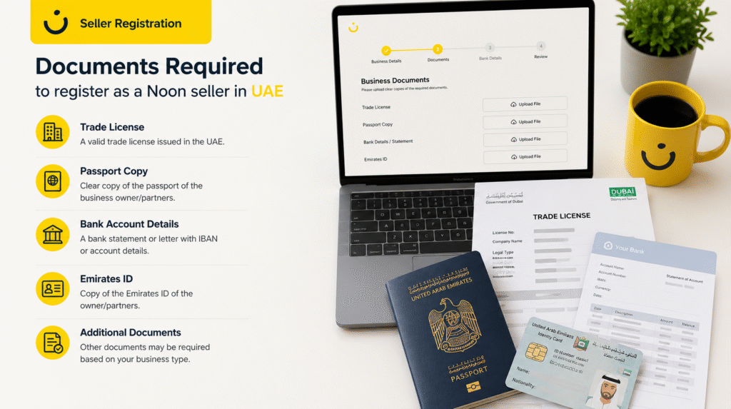 Documents required to register as a Noon seller in UAE 2026